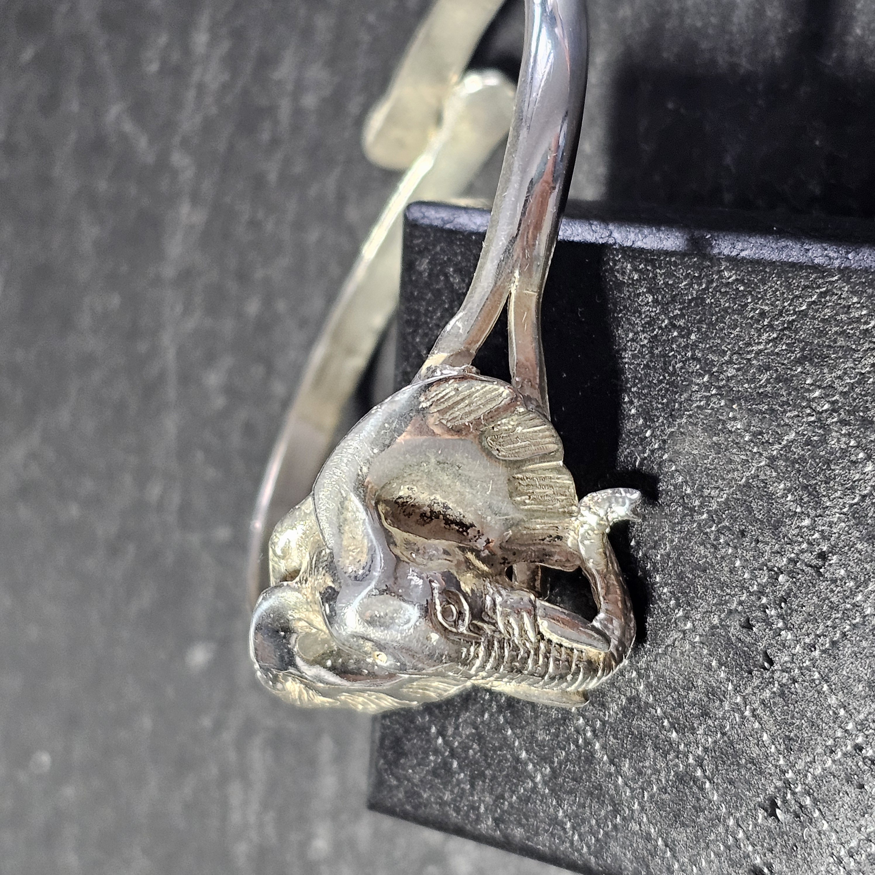Armreif Silberarmreif Silber 925 Elefant Kopf nostalgisch kunstvoll Vintage selten rar SA367 – Bild 5