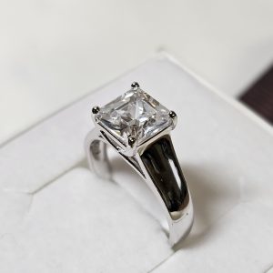 18 mm Ring Silberring Silber 925 Kristall klar Design Vintage elegant SR1154