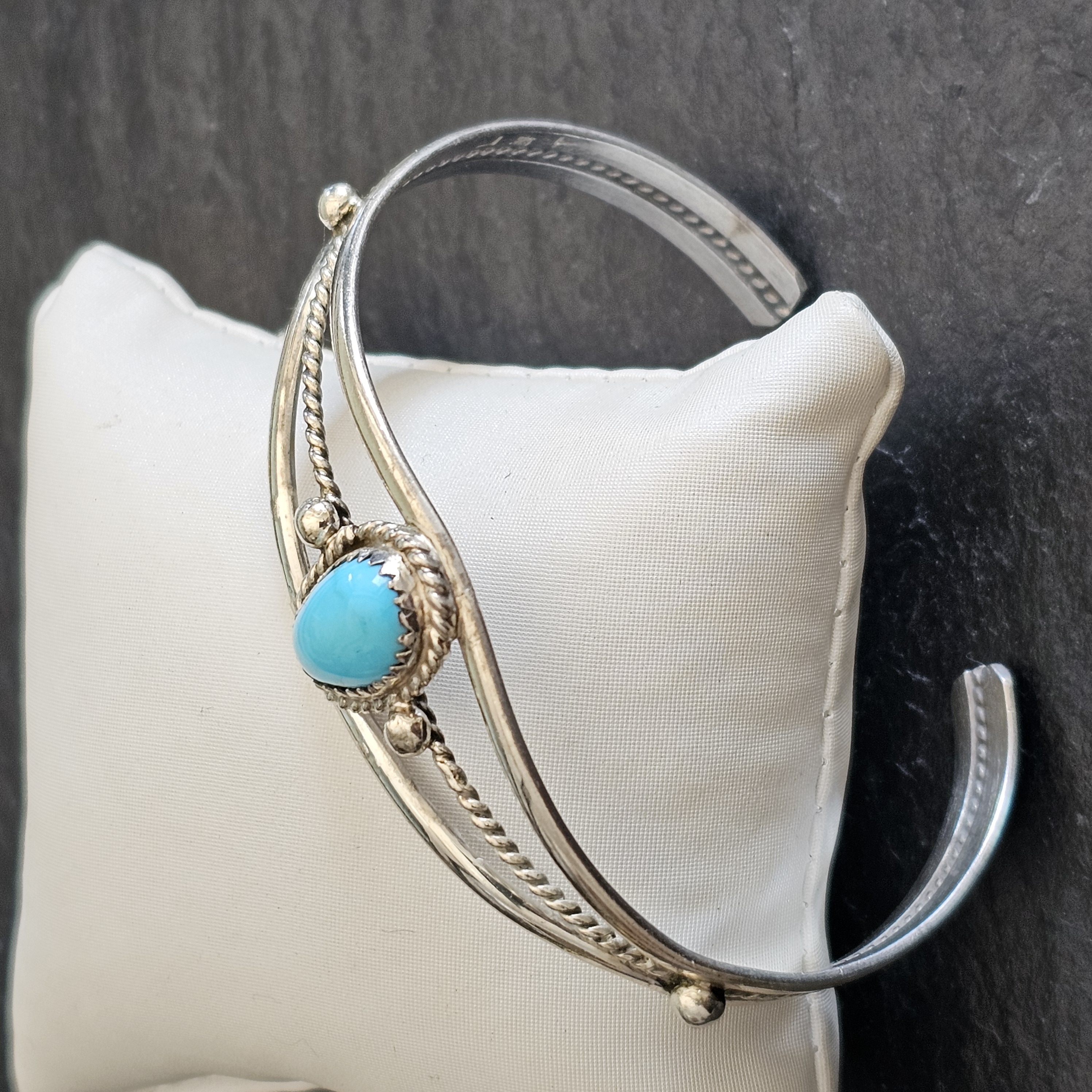 Armreif Armspange Silber 925 Türkis Silberschmiede Schmuck Unikat selten rar SA654