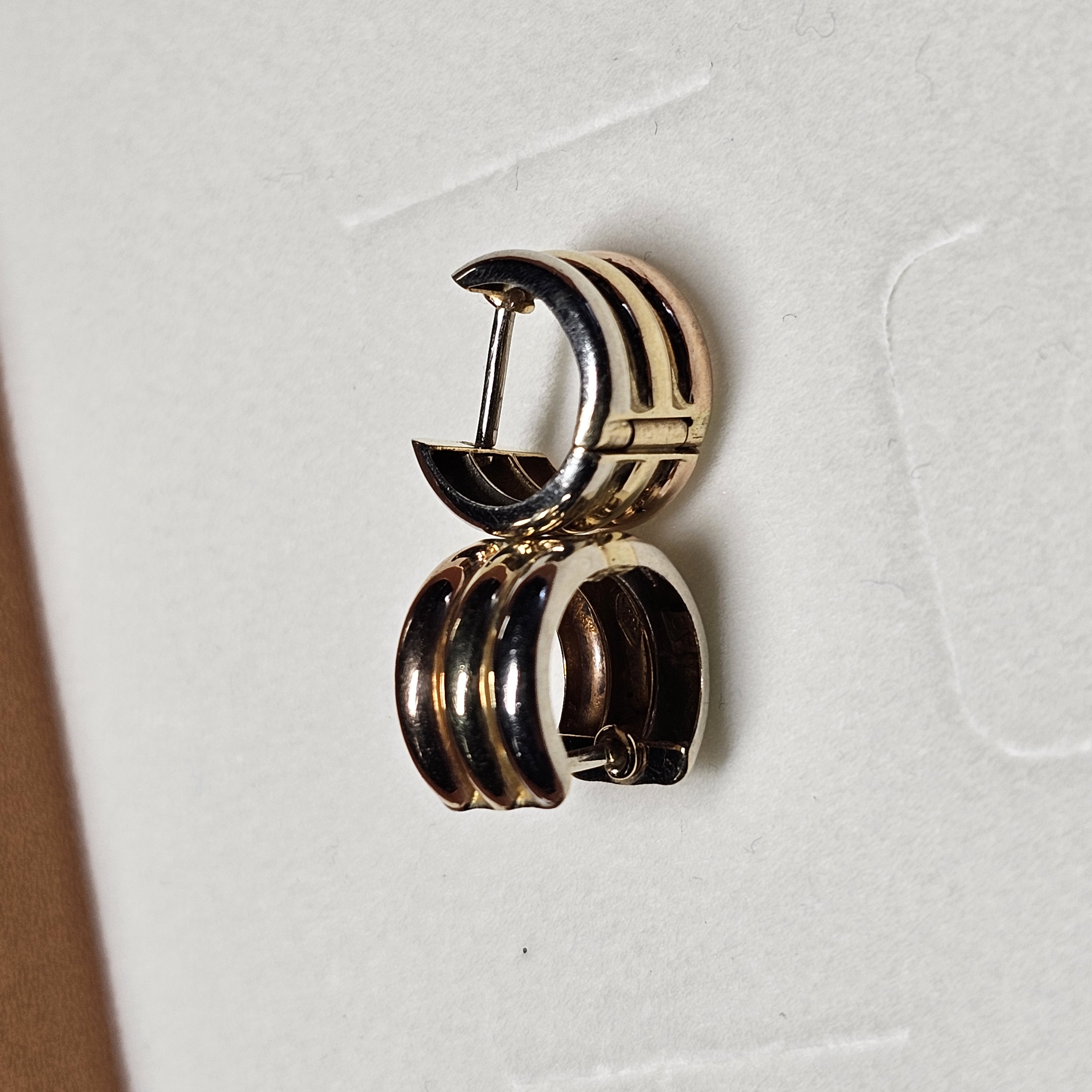 Ohrschmuck Ohrringe Creolen Gold 585 tricolor Design Vintage elegant OR206