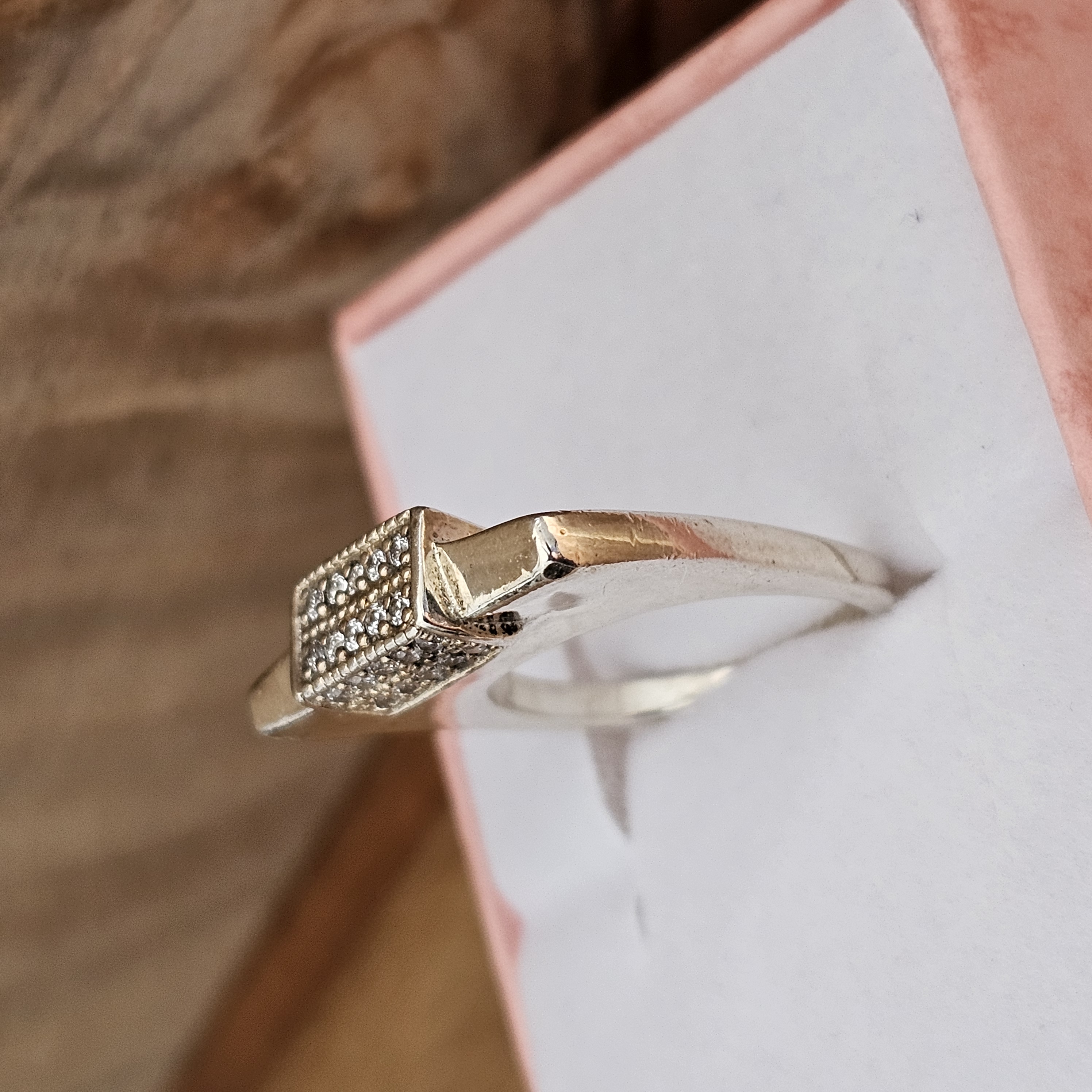 17,5 mm Extravaganter Silberring außergewöhnlich Ring Silber 925 Kristalle Steinchen klar Vintage Design elegant SR1187