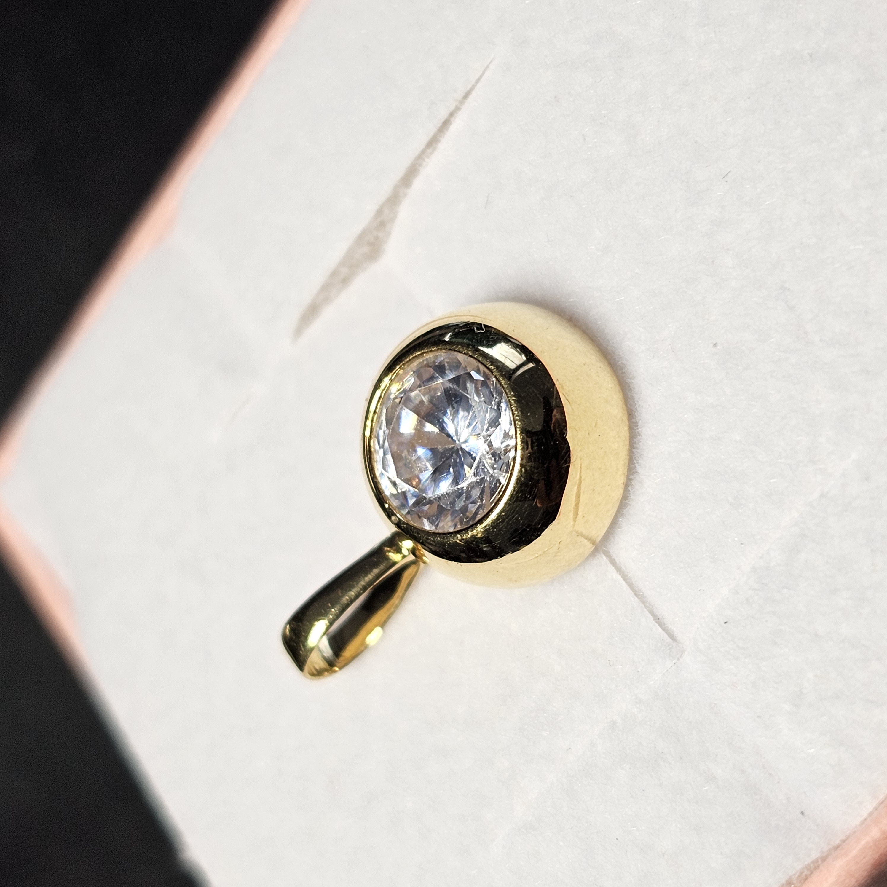 Nostalgischer Anhänger - ohne Kette - Gold 333 Kristall Bergkristall Vintage Design schlichte Eleganz GAN195