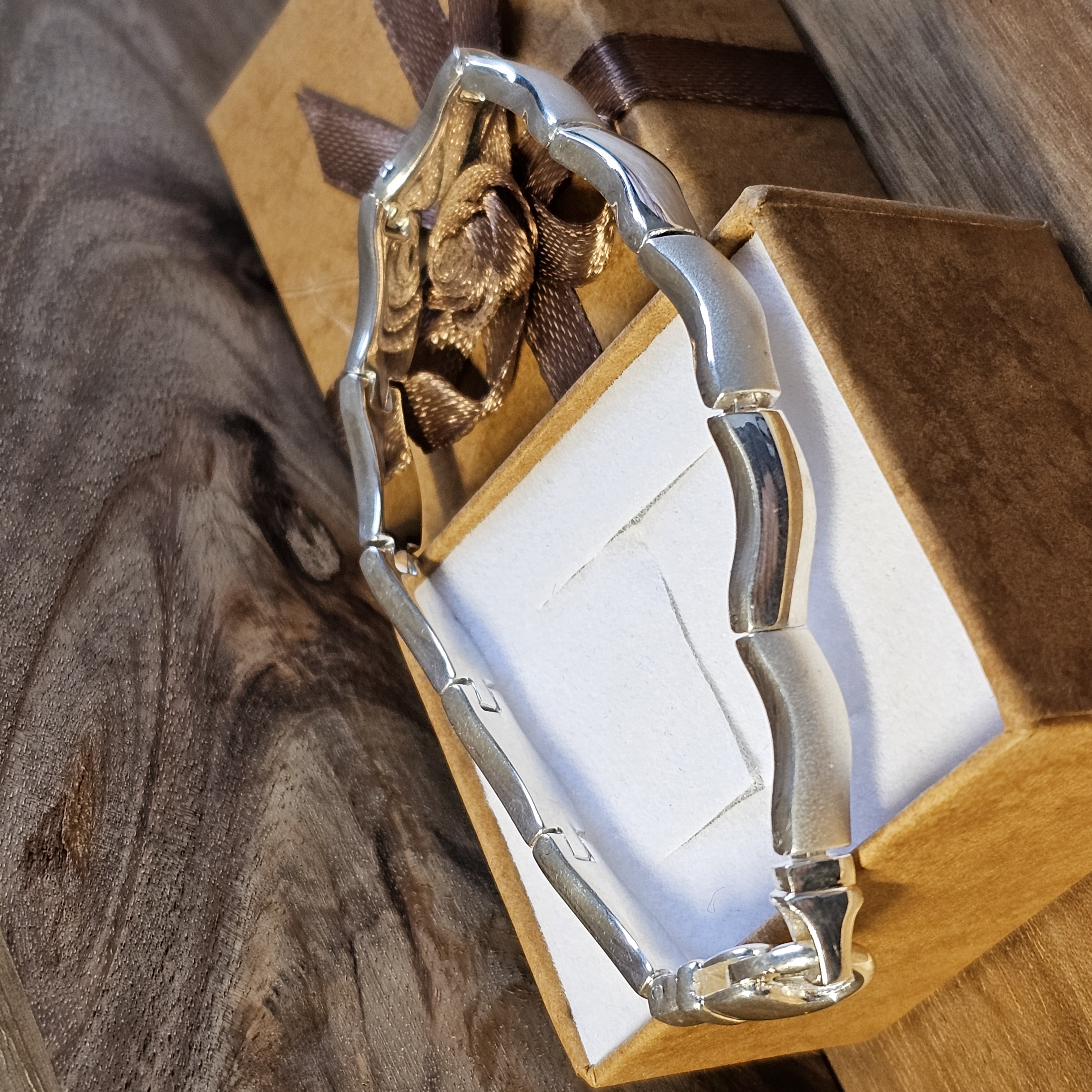 19 cm Vintage Armband Gliederarmband Silber 925 matt glänzend edles Vintage Design selten rar SA476