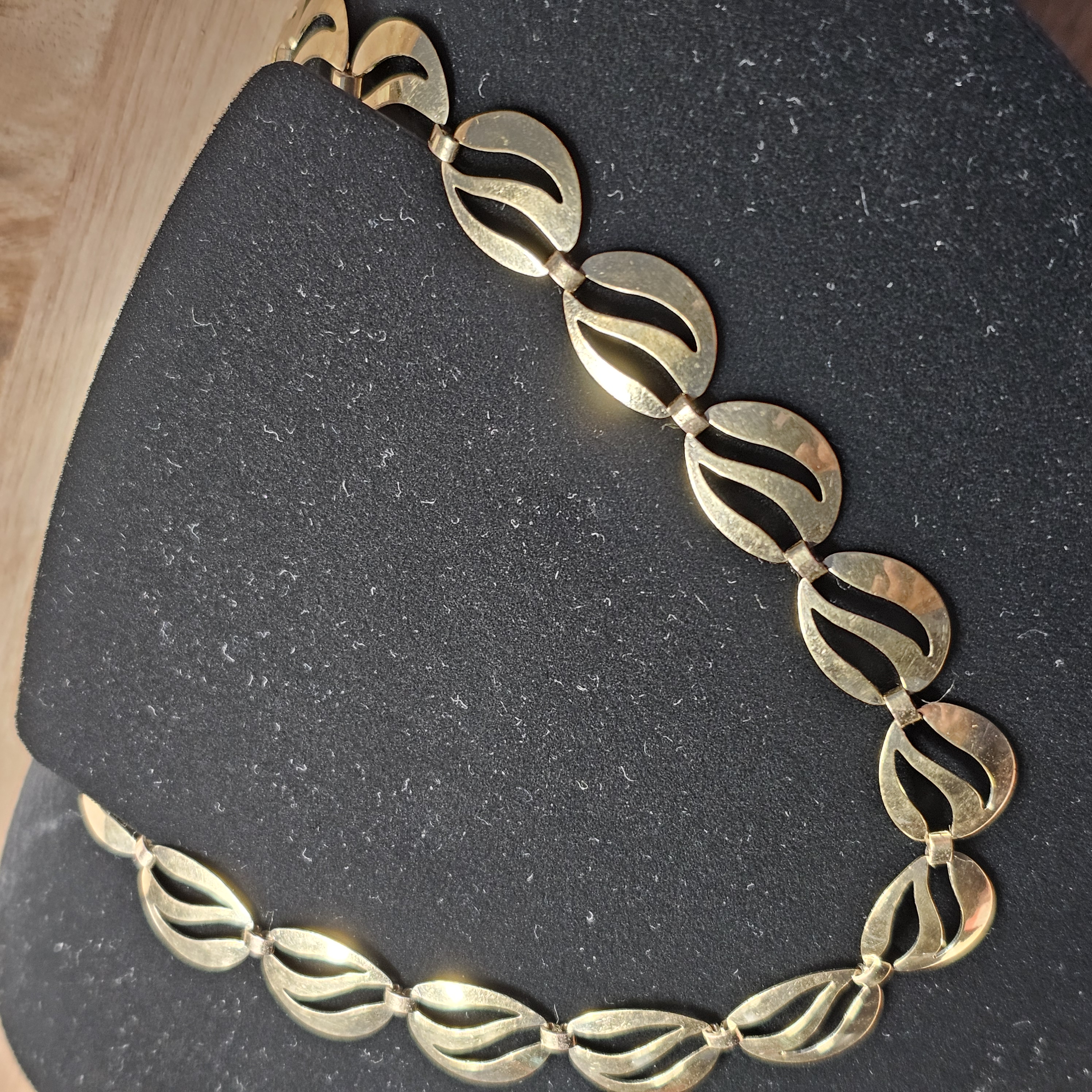 41,5 - 44,5 cm Nostalgische Halskette Kette Collier Amerikaner Doublé vergoldet Shabby Vintage Design elegant MK110 – Bild 2