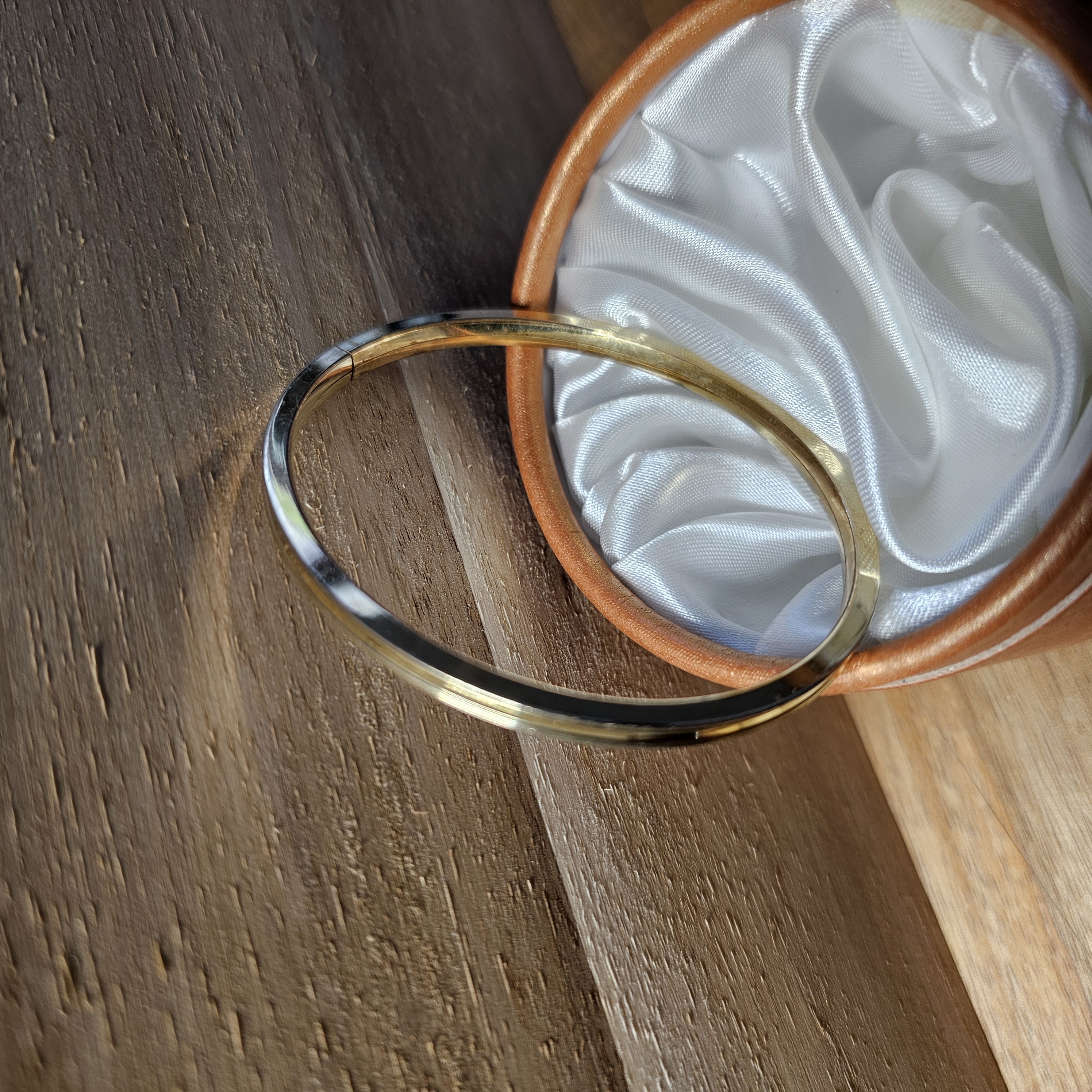 Nostalgischer Armschmuck Armreif Doublé vergoldet Vintage edel Design selten rar MAB101 – Bild 3