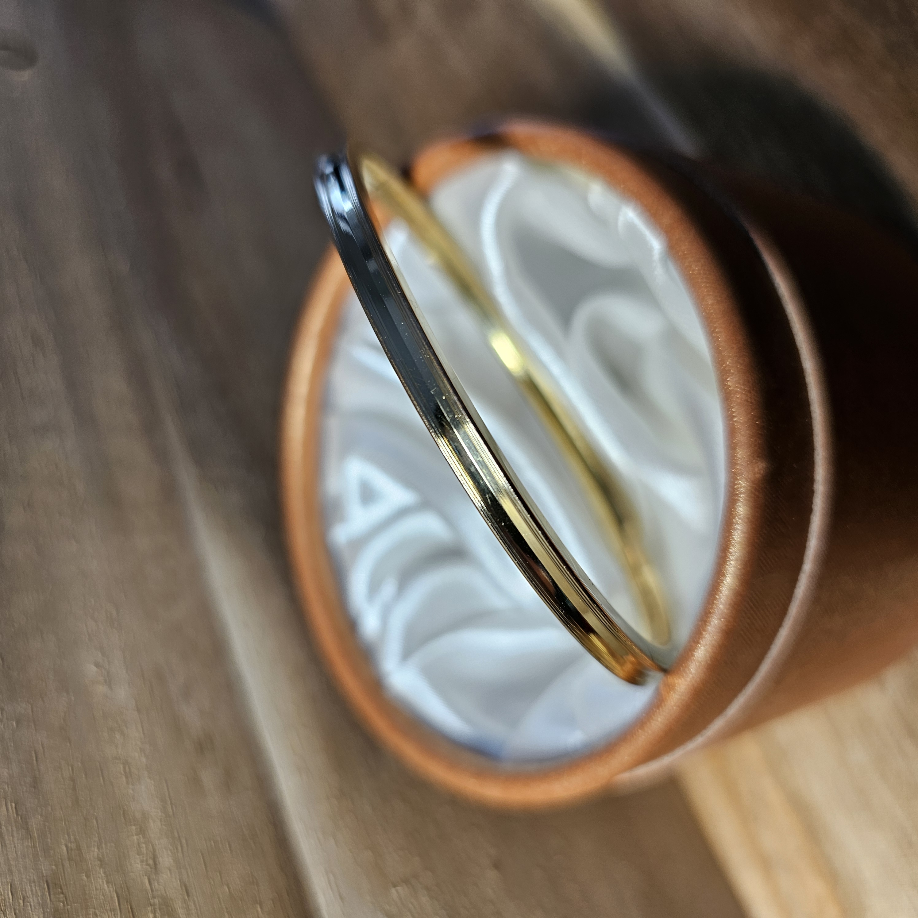 Nostalgischer Armschmuck Armreif Doublé vergoldet Vintage edel Design selten rar MAB101 – Bild 5