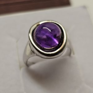 16,8 mm Ring Silberring 925 Silber Farbstein lila Vintage Design elegant SR1553