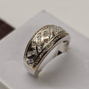 20,3 mm Silberring Ring Silber 925 Kristalle klar Design Vintage elegant SR1557