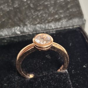 17,9 mm Ring Silberring Silber 925 vergoldet Kristall klar Design Vintage elegant SR1559