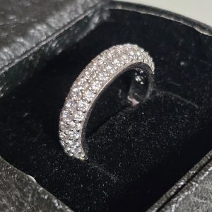 17 mm Stylischer Silberring Ring Silber 925 Kristalle klar Glitzer Design Vintage elegant SR1564