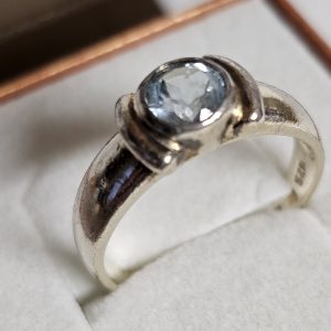 20,1 mm Ring Silberring Silber 925 Blautopas Topas Design Vintage elegant SR1573
