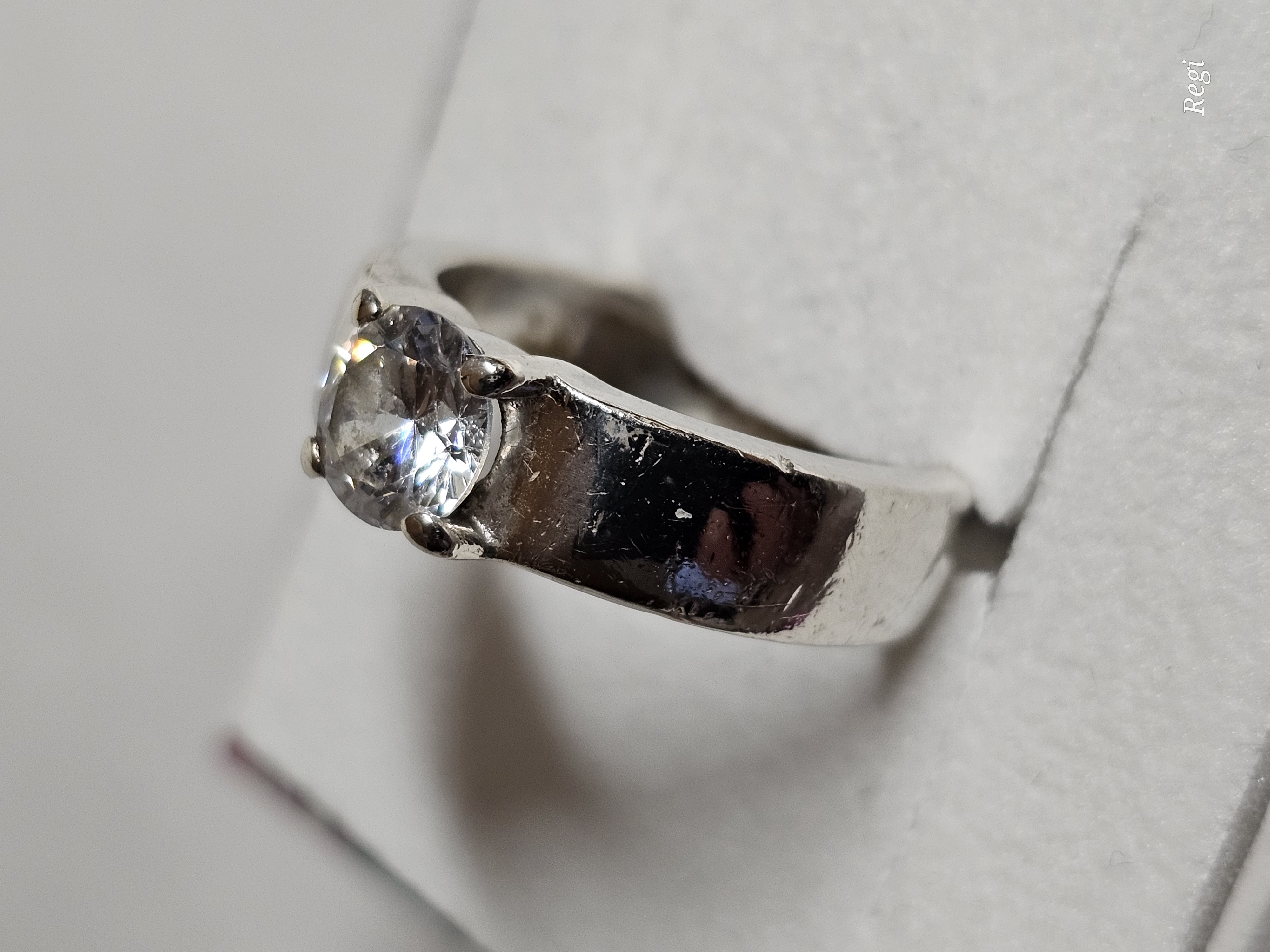 18 mm Silberring Ring Silber 925 Kristall klar Vintage elegant SR1575