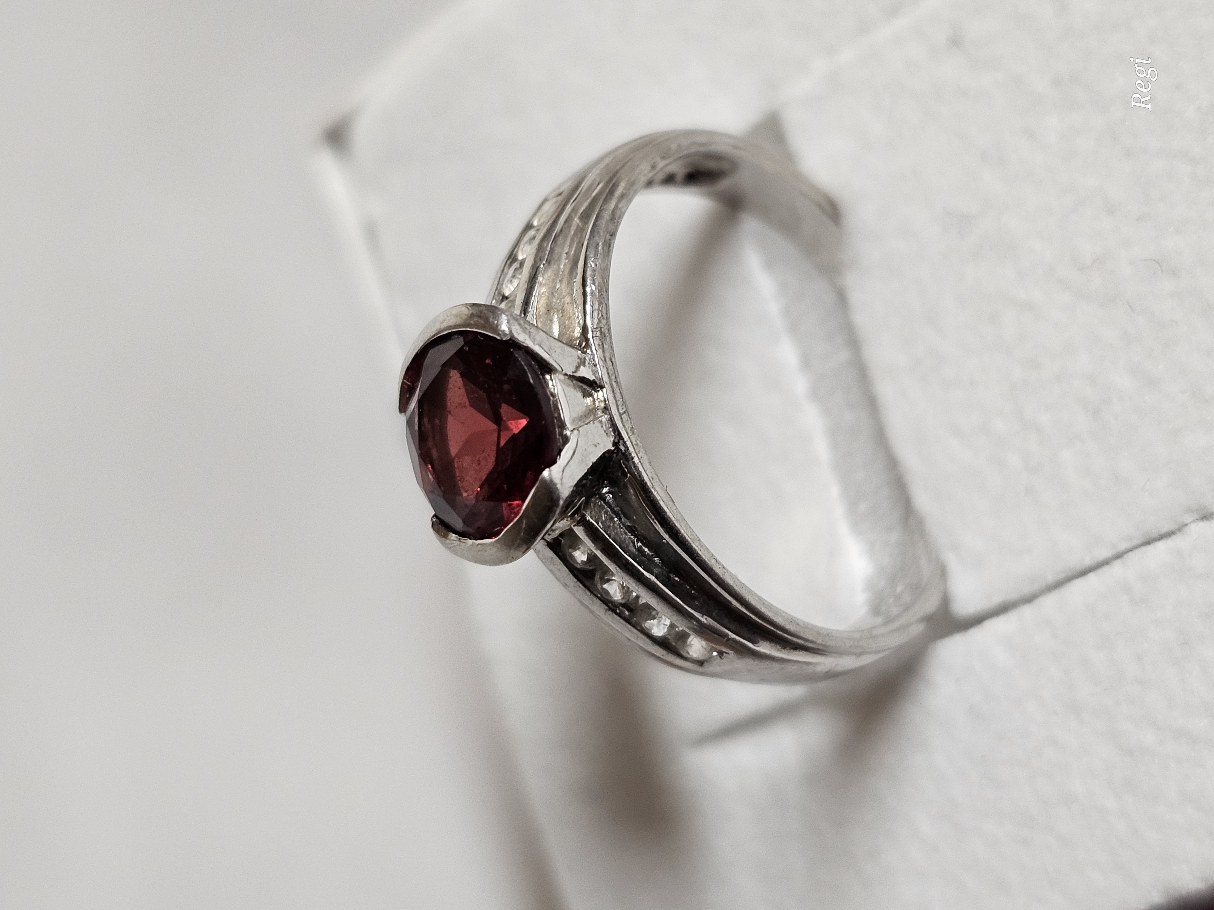 18 mm Ring Silberring Silber 925 Kristalle rot & klar edel Vintage Design SR1585