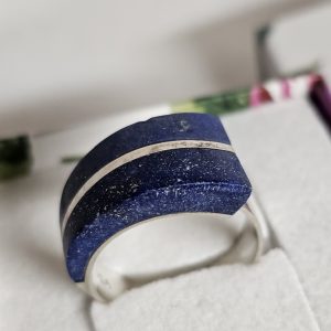 17,6 mm Stylisch schicker Silberring Ring Silber 950 Lapislazuli Design Vintage Eleganz SR1588