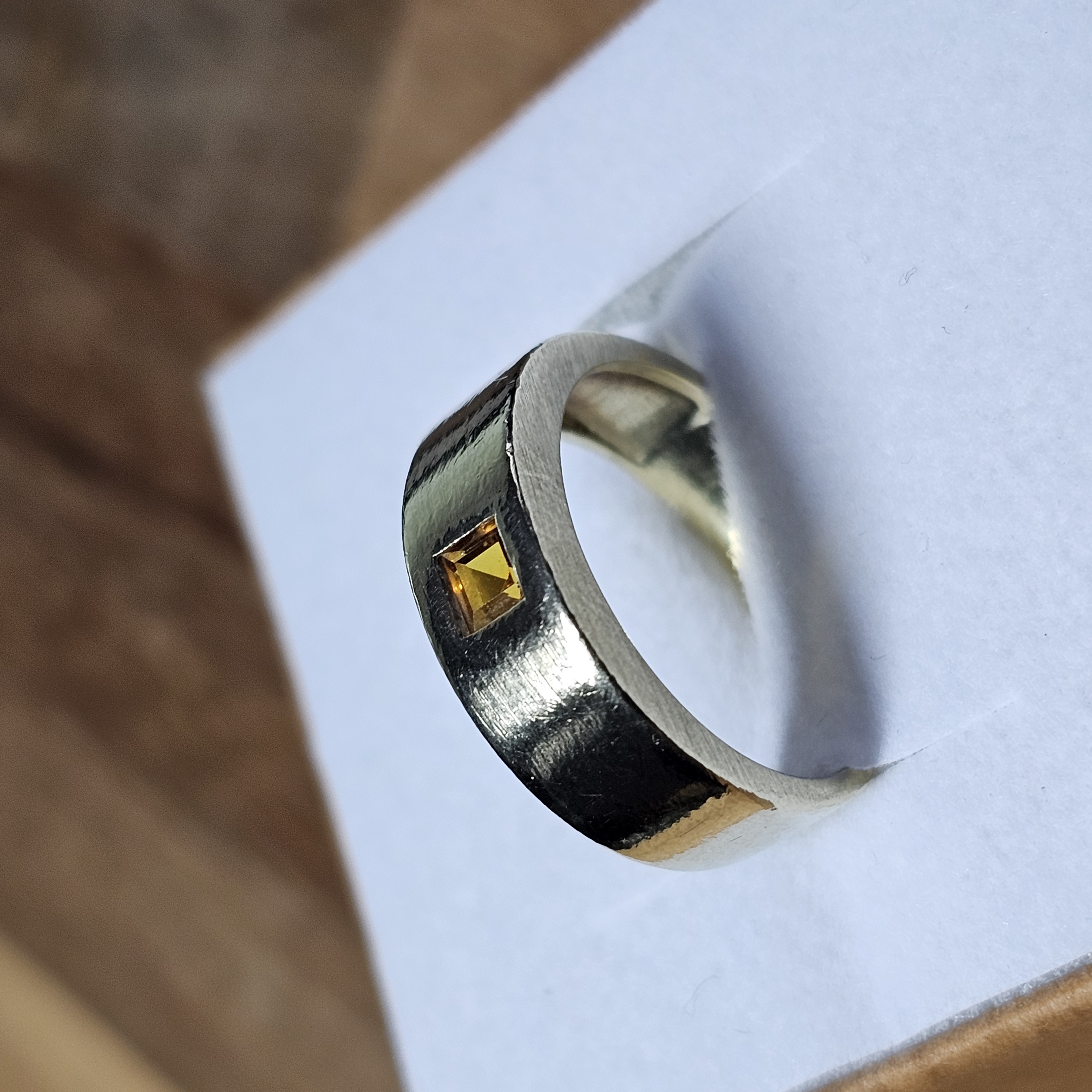 17,8 mm Goldring Ring Gold 333 Goldtopas Topas Steinchen Design Vintage elegant GR218