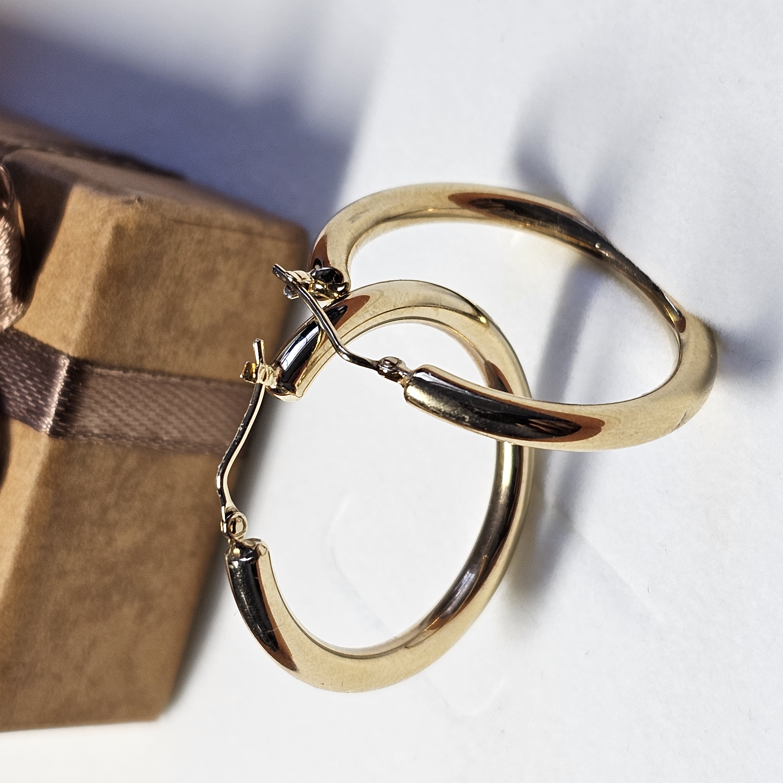 Ohrringe Creolen groß Gold schlichtes Design Vintage elegant OR190