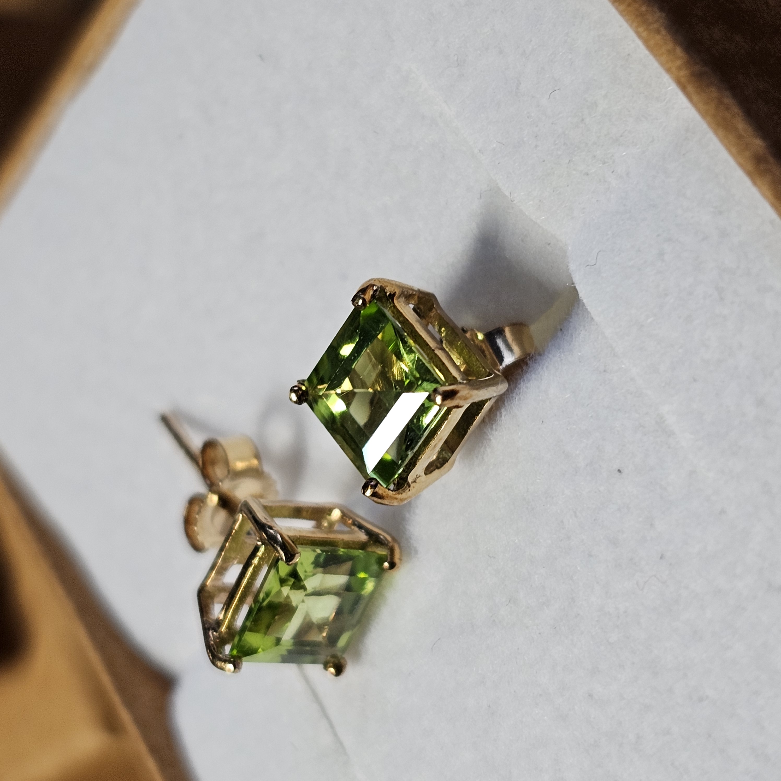 Ohrringe Ohrstecker Gold 375 Peridot Vintage Design elegant OR127