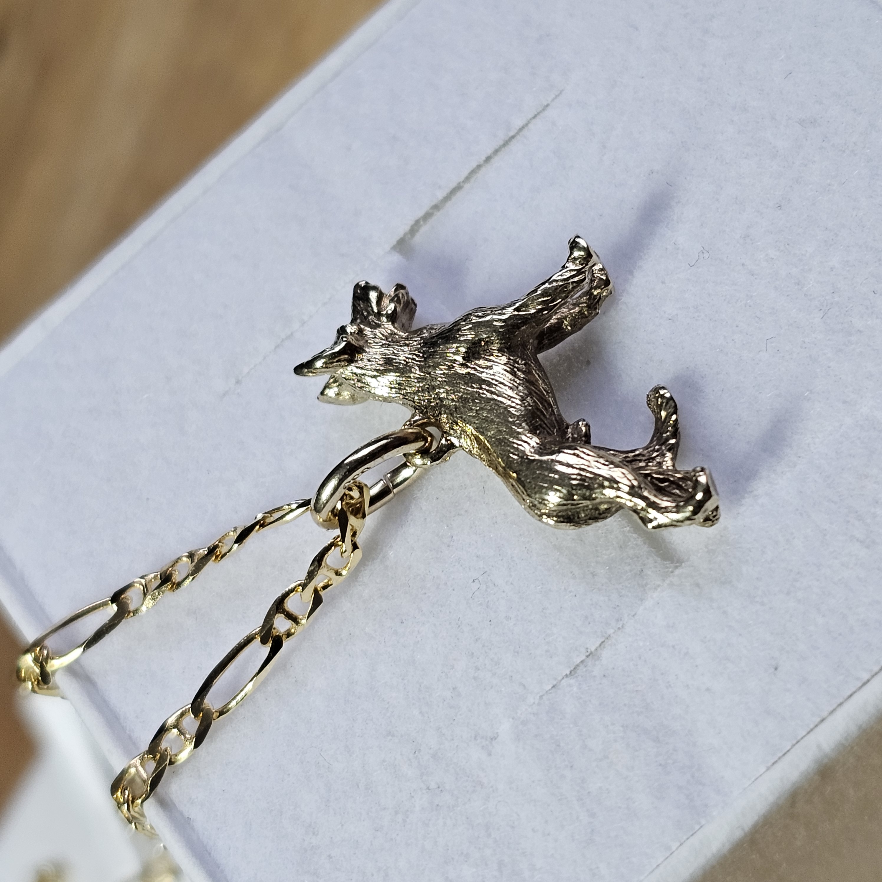 Nostalgischer Anhänger klein ohne Kette Hund Gold 333 Vintage selten rar GAN115