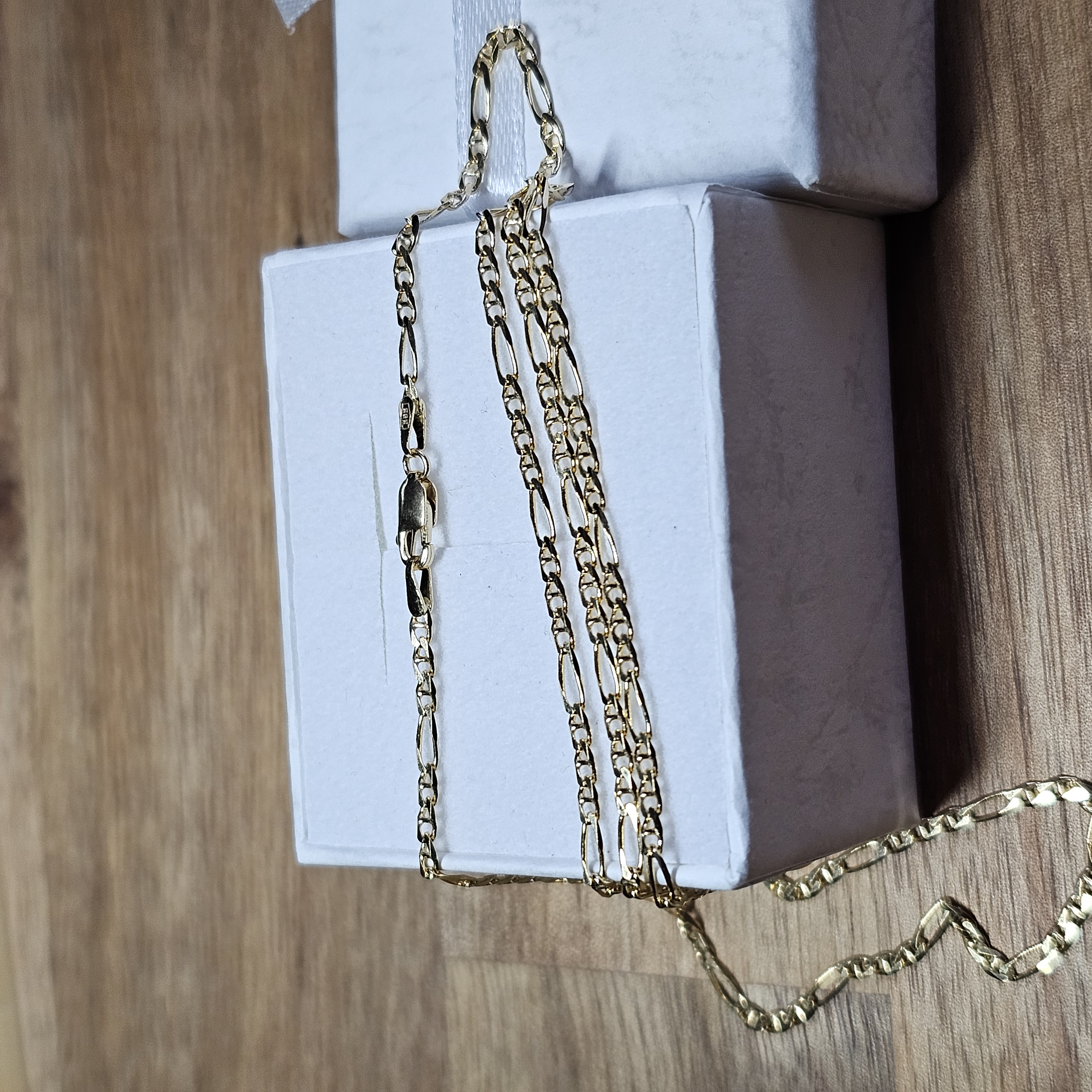 50 cm Kette Kettchen Figarokette Figaro Halskette Gold 585 Vintage elegant GK145