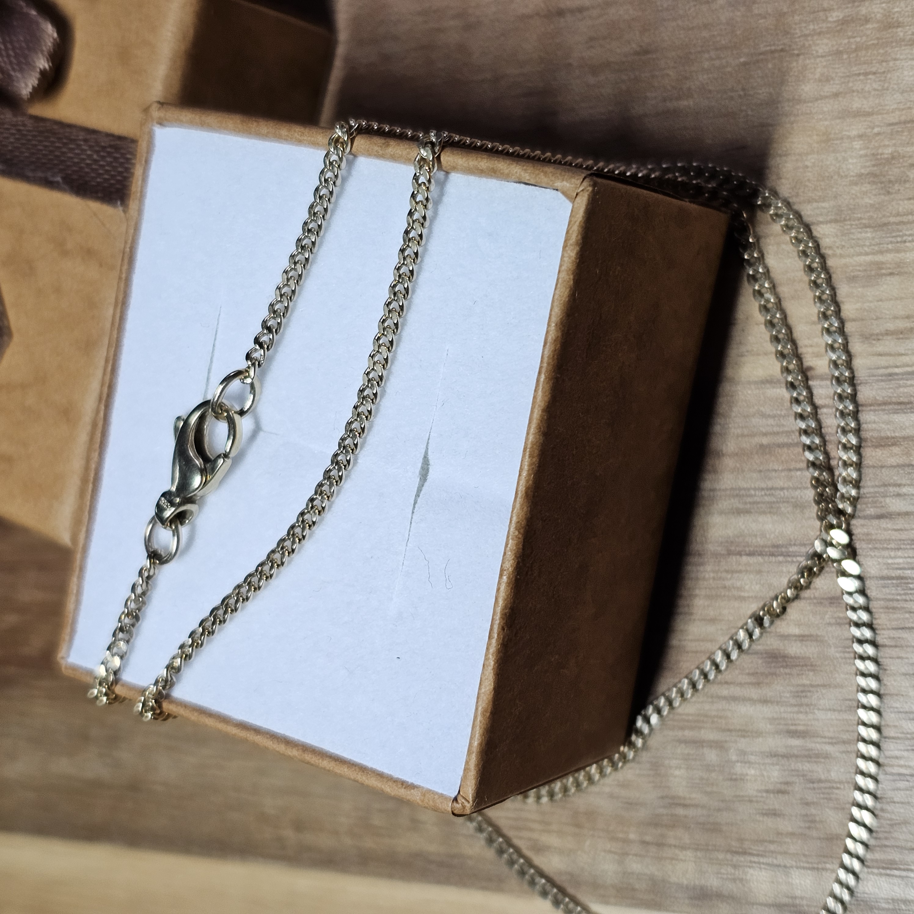 53 cm / 2 mm Panzerkette Halskette Kette Gold 333 Klassiker Vintage elegant GK164