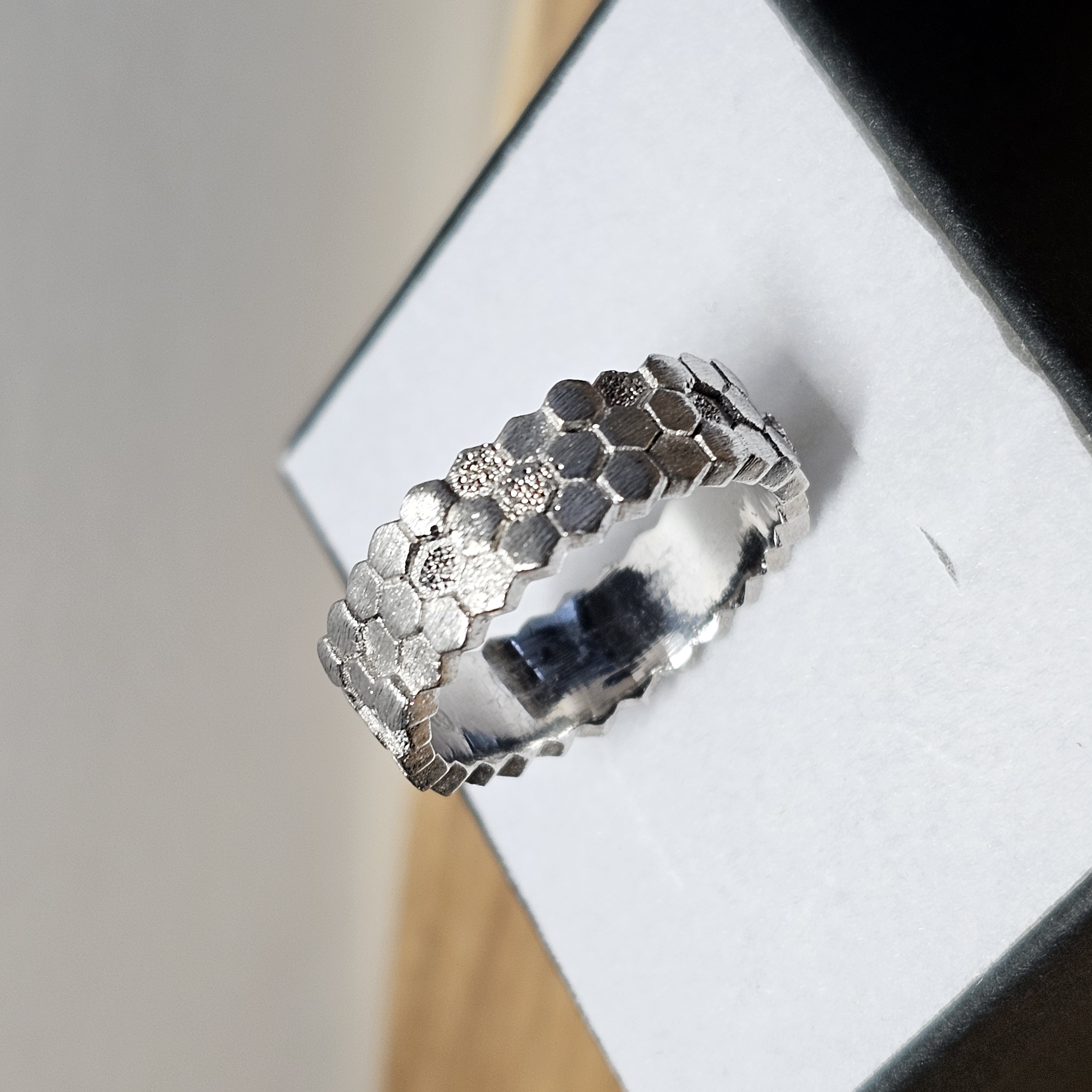 19,2 mm Eleganter Ring Bandring Silber 925 diamantierter Schliff Design Vintage elegant SR1319