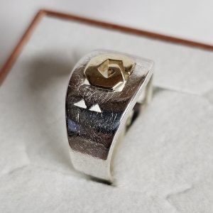 17,8 mm Silberring Ring Silber 925 teilvergoldet Motiv Design Vintage elegant SR1579