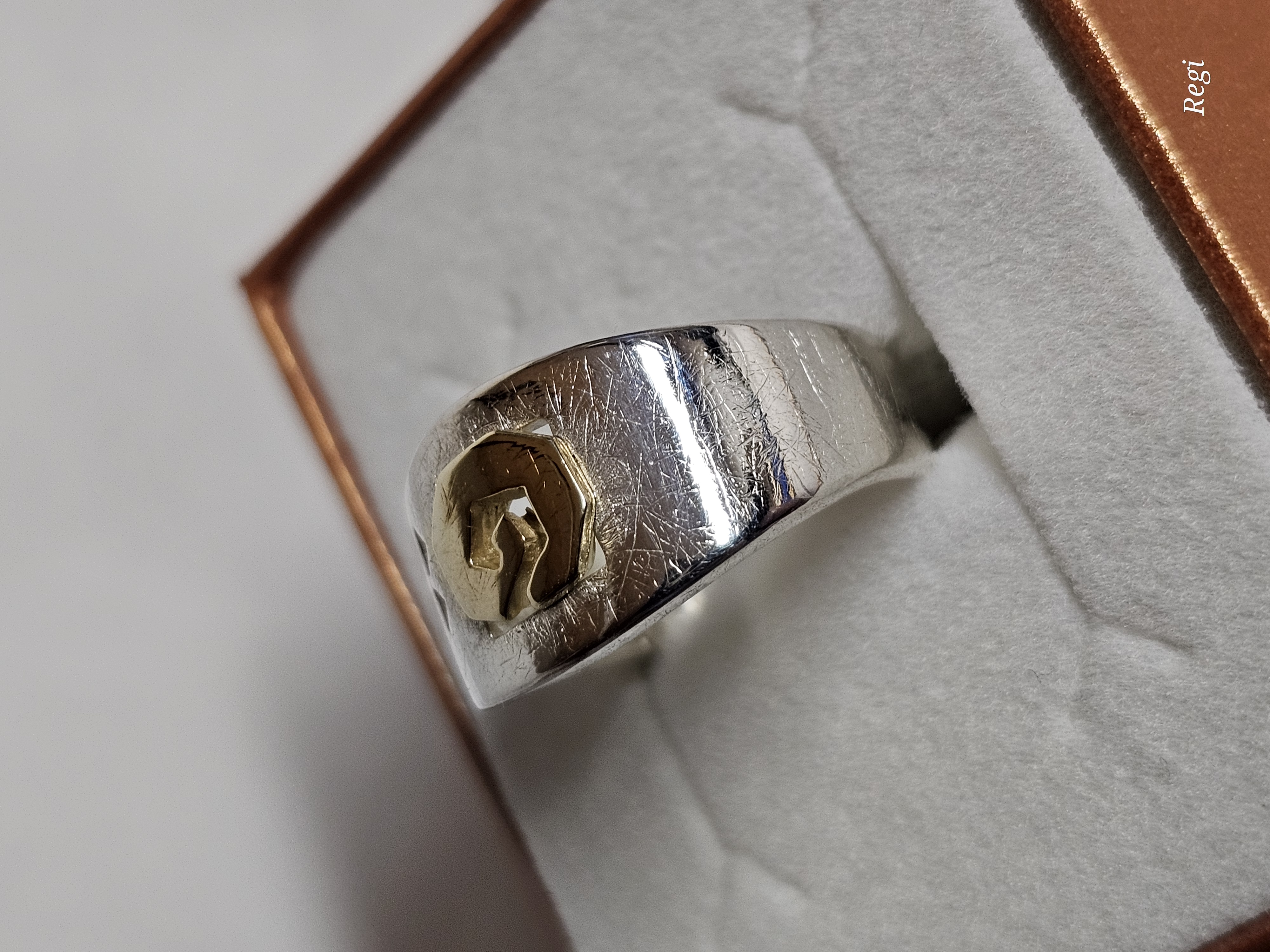 17,8 mm Silberring Ring Silber 925 teilvergoldet Motiv Design Vintage elegant SR1579 – Bild 3