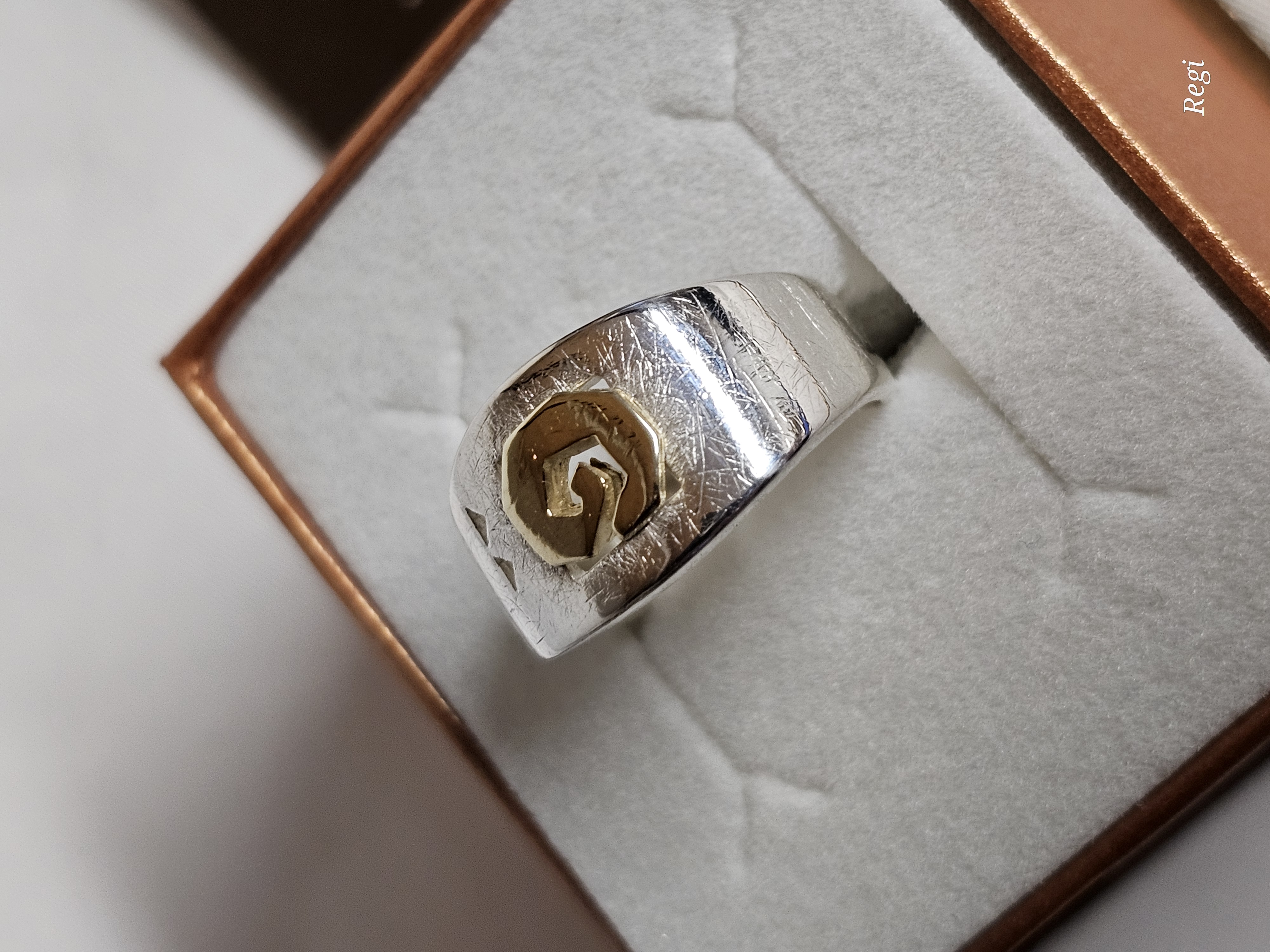 17,8 mm Silberring Ring Silber 925 teilvergoldet Motiv Design Vintage elegant SR1579 – Bild 4