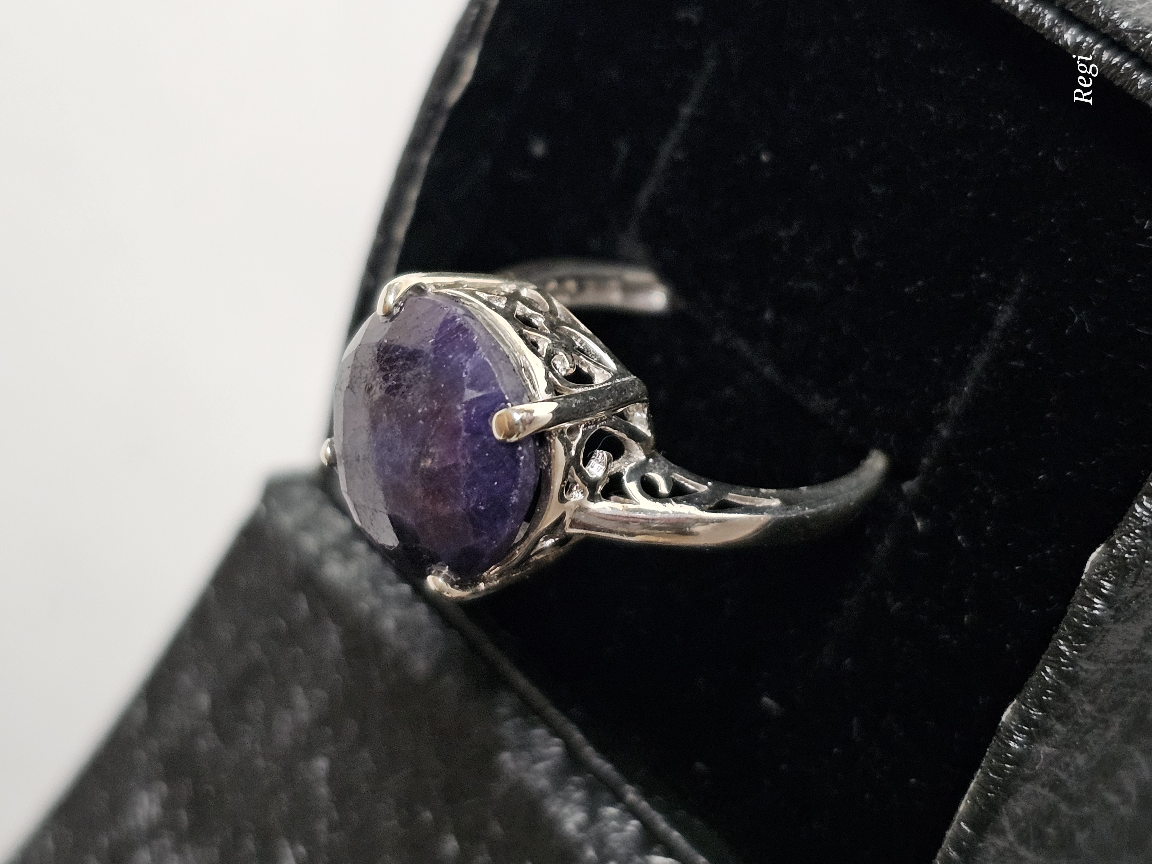 19,1 mm Nostalgisch gestalteter Silberring Ring Silber 925 Sodalith Vintage selten rar SR1581