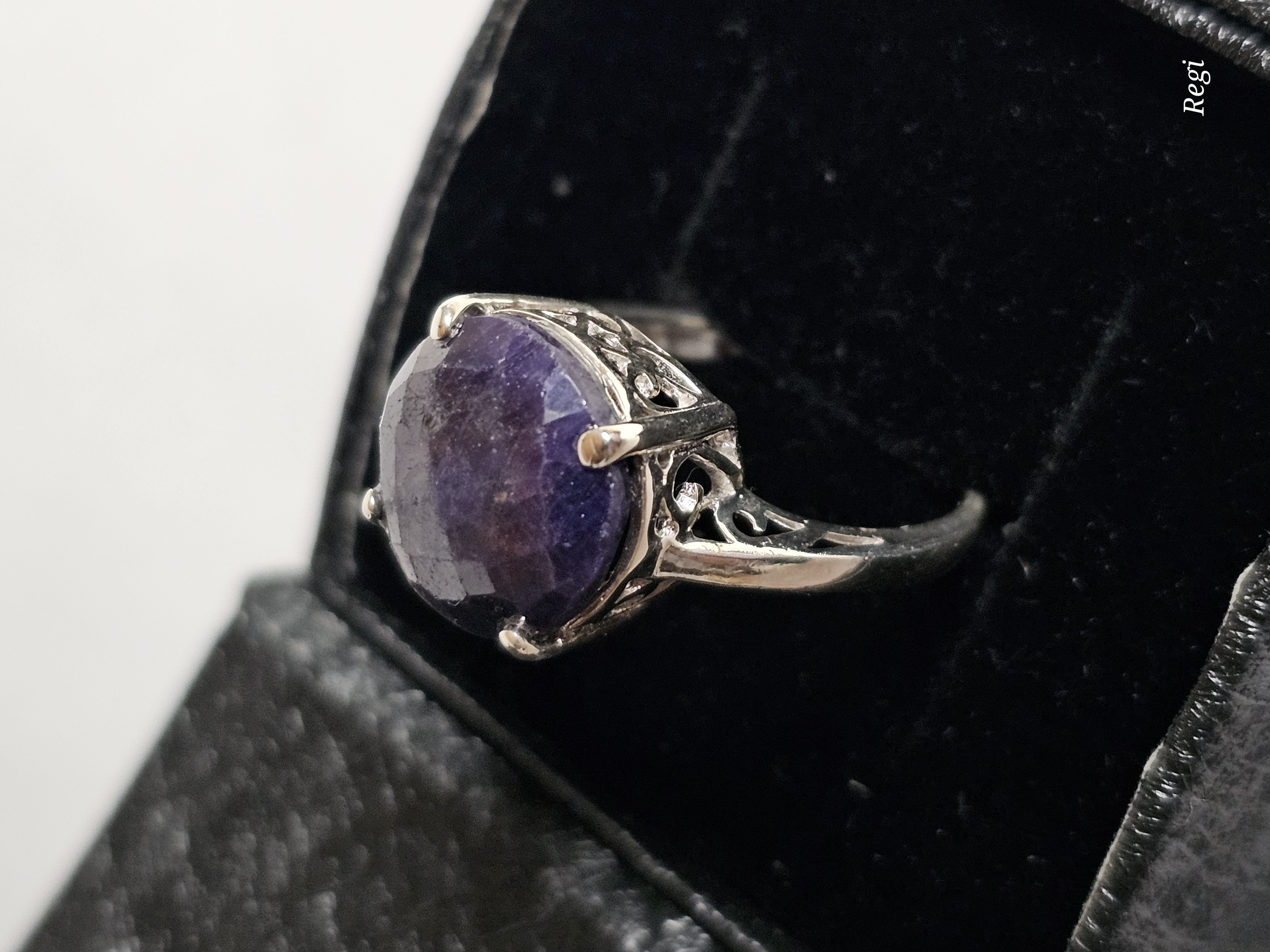 19,1 mm Nostalgisch gestalteter Silberring Ring Silber 925 Sodalith Vintage selten rar SR1581 – Bild 5