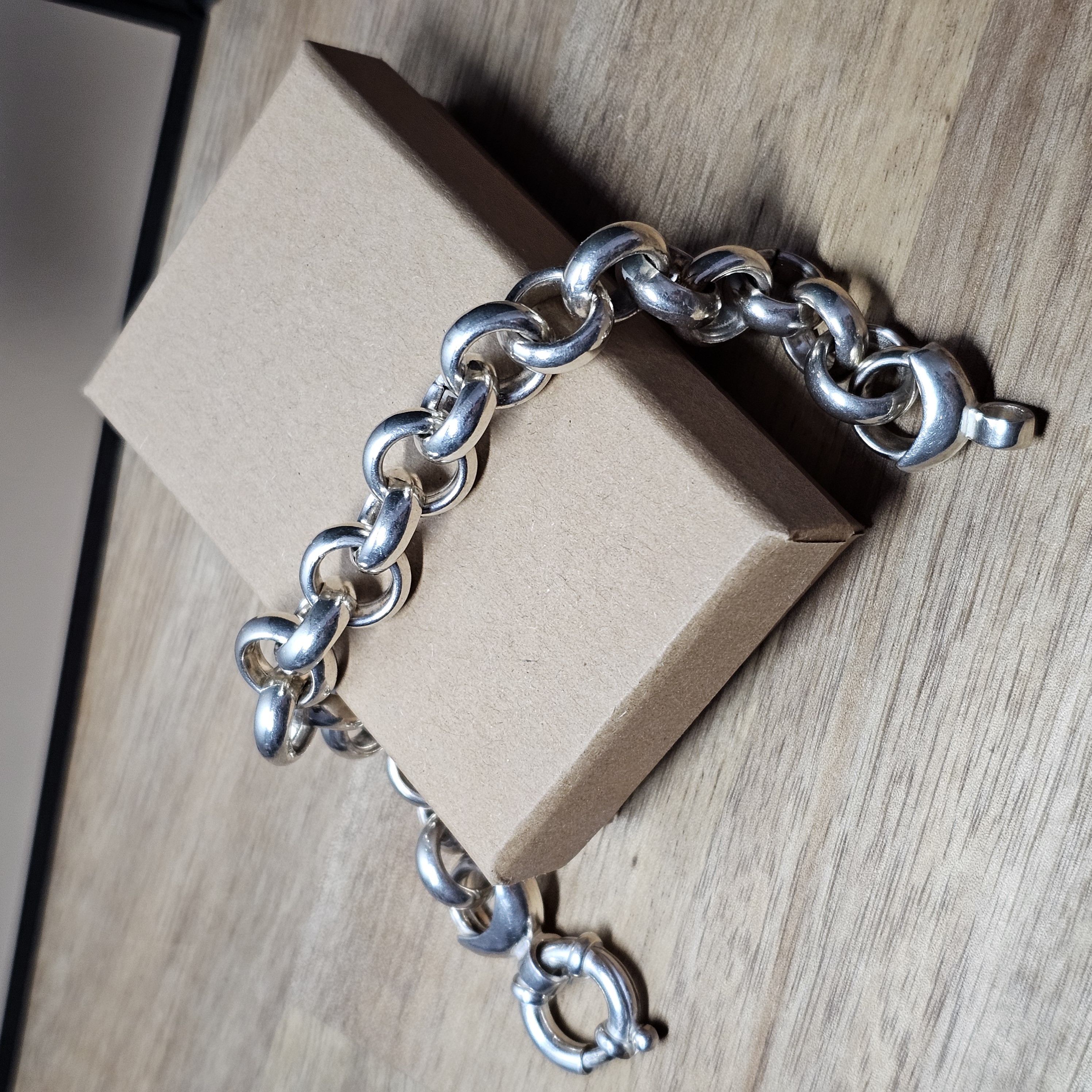 19,5 cm Armband Gliederarmband Design Erbskette Silber 925 Vintage elegant SA564